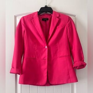 Talbots Pink Linen-Blend Women’s Blazer Size 6 Lined‎ 2 button Stretch jacket